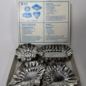 Vintage Tarlet Tins - Silver Foil Tartlet Molds mormat Sweden 24 (Set)